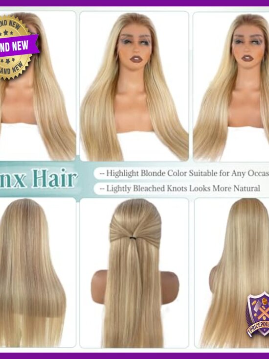 13x6 Lace Front Wig Human Hair 16 Inch Straight 180 Density Pre Plucked main image 7